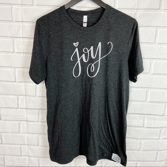 Bella Canvas Tops - Bella Canvas heather gray JOY graphic tee large L